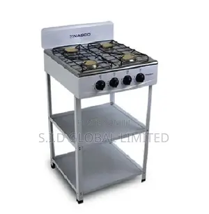 Excellent Nasco 4 Burner Gas Stove White, Black Cap Nasgs-