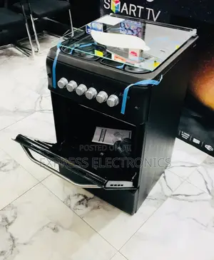 50/60 Gas Cooker Black 4burner Oven Grill
