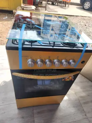 Golden Color Gas Stove 4burner 50/50 Oven Grill