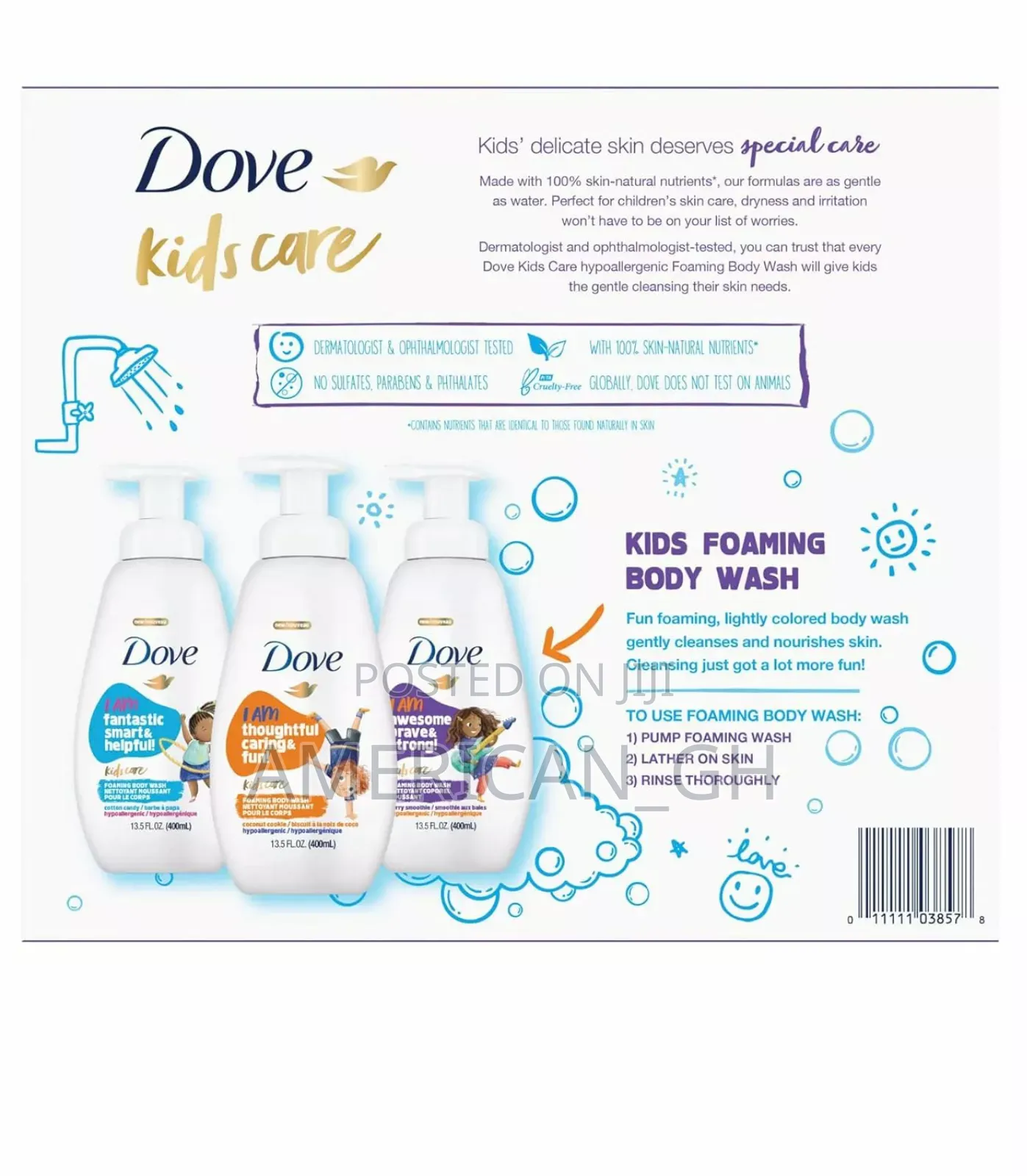 Dove Kids Care Foaming Body Wash, Variety Pack
3pcs