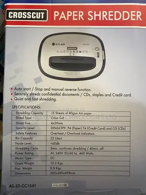 Atlas 15 Sheets Crosscut Paper Shredder