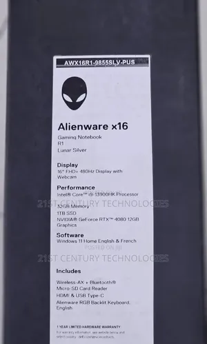 New Laptop Dell Alienware X16 32GB Intel Core I9 SSD 1T