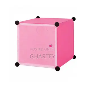 Foldable 8 Cubes Wardrobe With Shoe Rack Pink