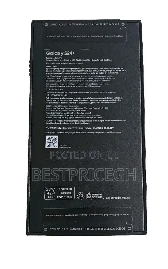 New Samsung Galaxy S24 Plus 256 GB Black