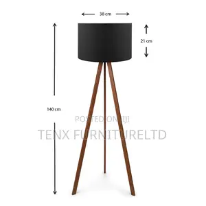 Floor Lamp / Standing Light (Fabric Walnut)
