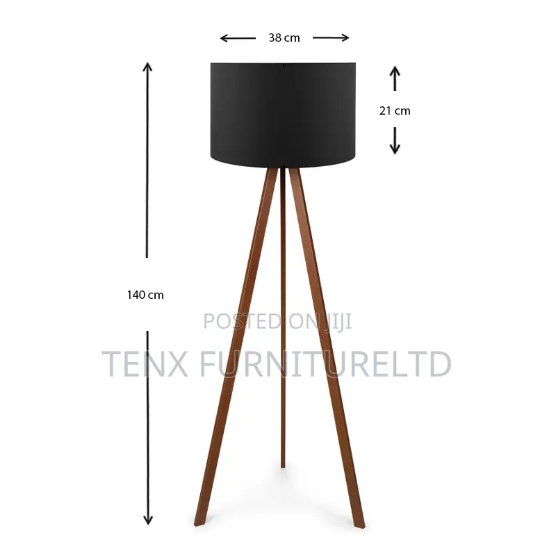 Floor Lamp / Standing Light (Fabric Walnut)
