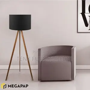Floor Lamp / Standing Light (Fabric Walnut)