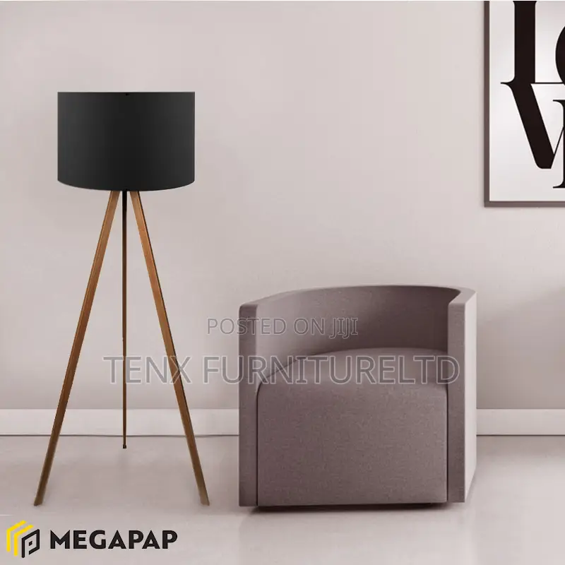 Floor Lamp / Standing Light (Fabric Walnut)