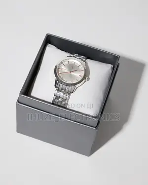 Silvertone Metal Watch With Glitz Face