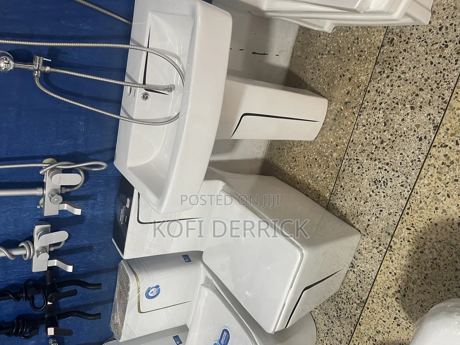 WC Set - Water Closet With Basin Set (White and Black)