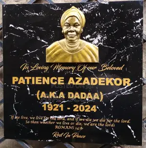 Engraving on Tiles With Relief Bust Sculpture