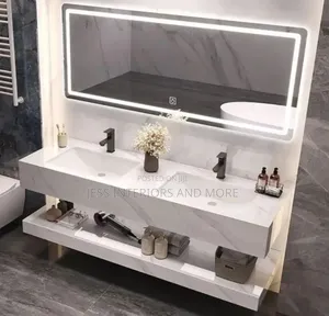 2 in 1 Artificial Marble Basin With LED Mirror