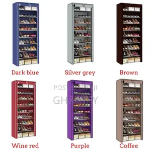 Foldable Collapsible Foldable 10 Layers Shoe Rack