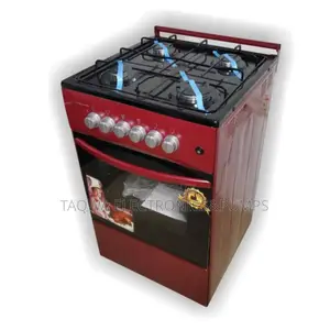 Red Color Volcano Gas Cooker, 4 Burner Gas