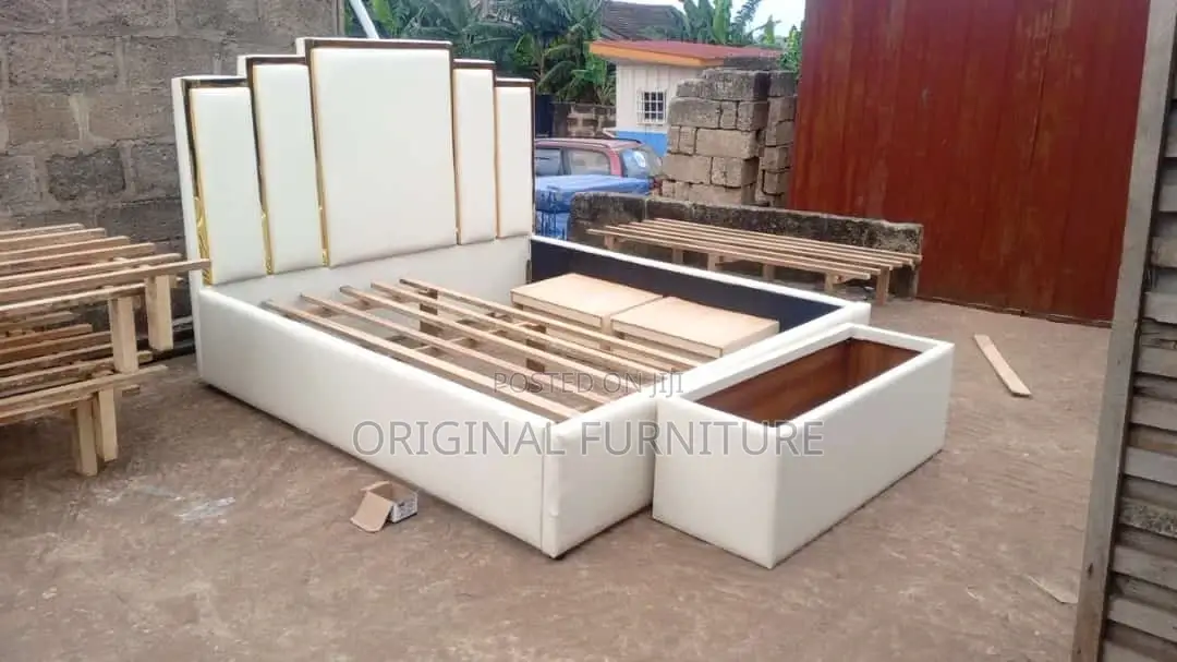 Queen Size Bed Frame Ottoman and Side Drawers