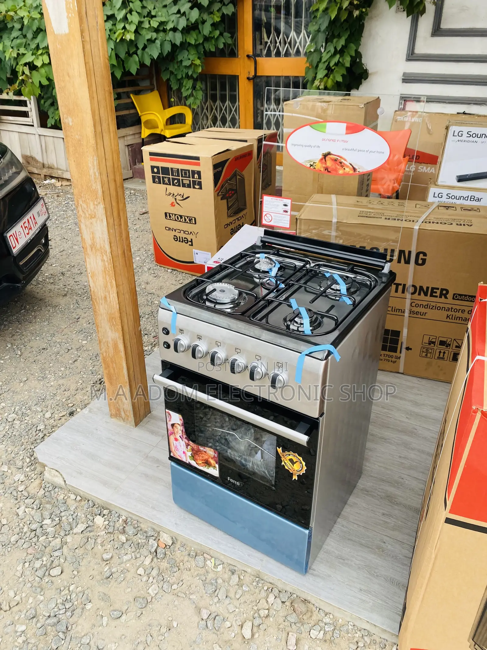 Original Ferre 50x60 4 Gas Cooker With Oven Grill(Gray) 