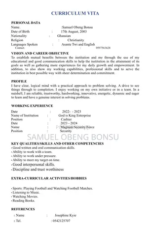 Manufacturing CV