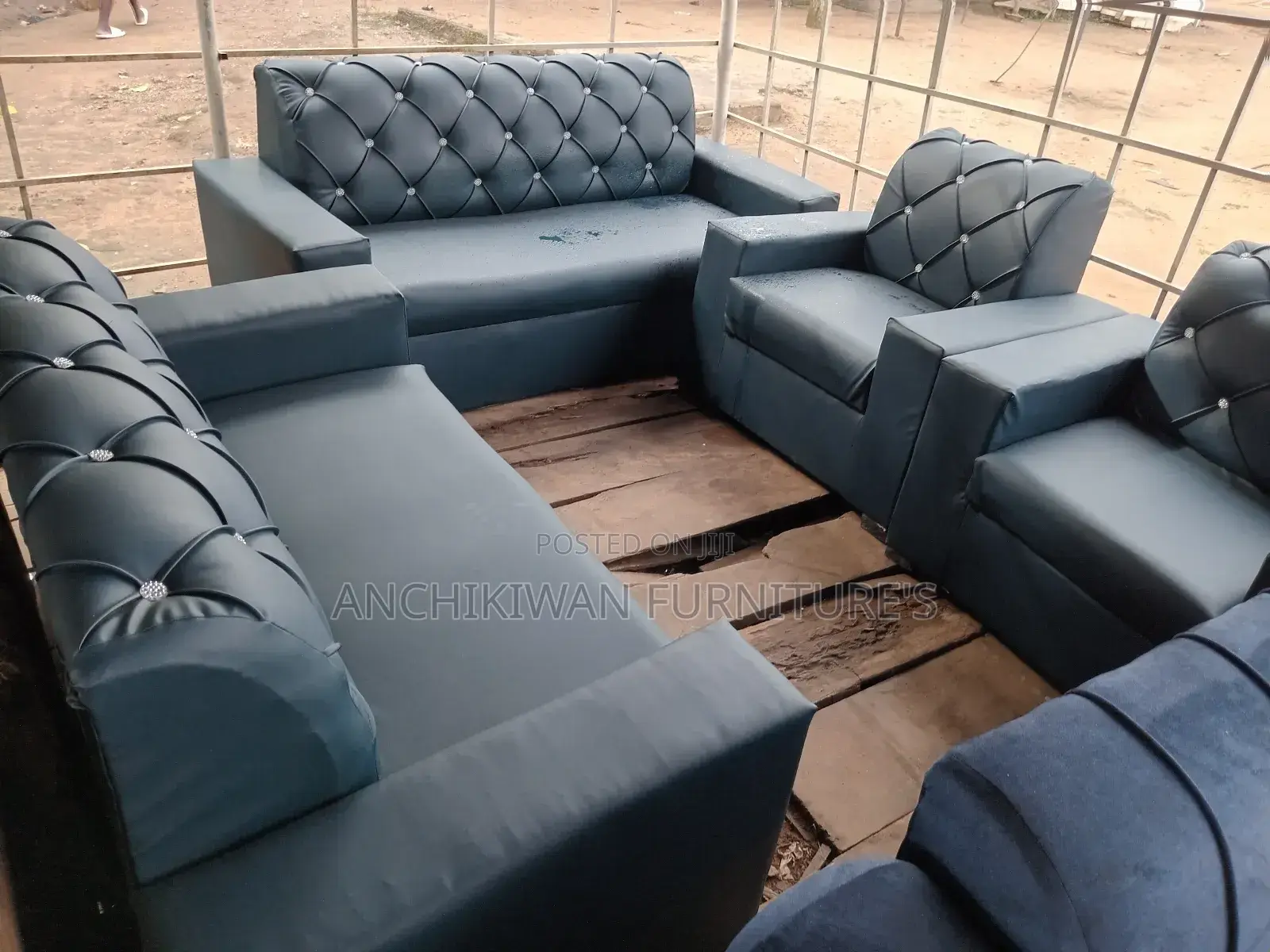Utv Leather Black Sofa Sets (Payment After Delivery)