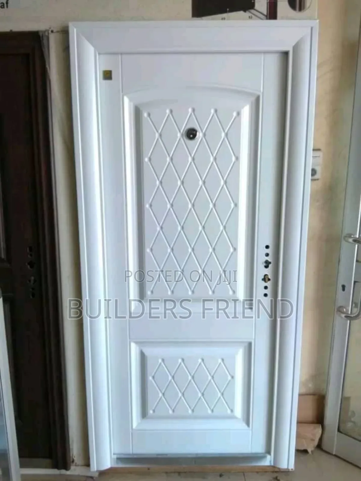 All White Standard Steel Metallic Single Security Door Set