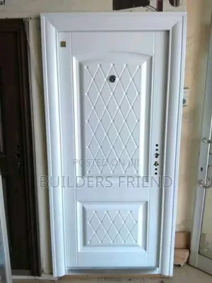 All White Standard Steel Metallic Single Security Door Set