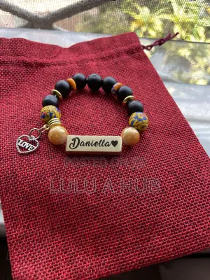 Engraved Customized Beaded Bracelet