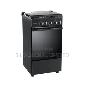 Modern MIDEA-4-BURNER-GAS-COOKER-BLACK-MIRROR-GRILL