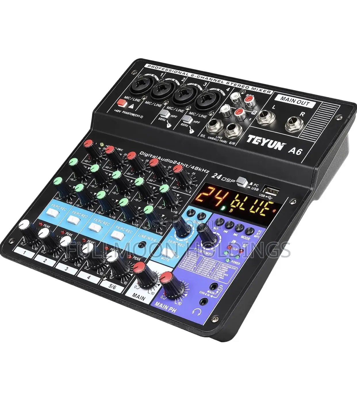 Teyin A6 6 Channels Portable Audio Mixing Console, 48V