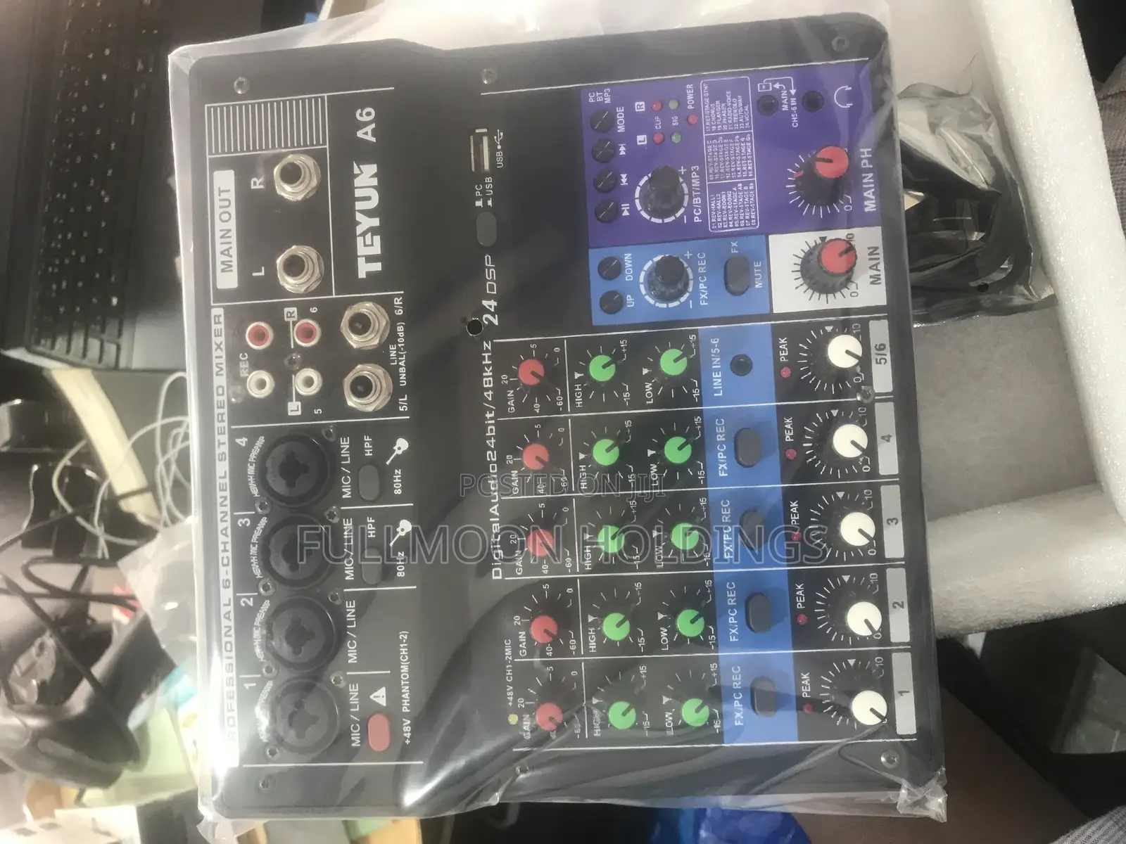 Teyin A6 6 Channels Portable Audio Mixing Console, 48V