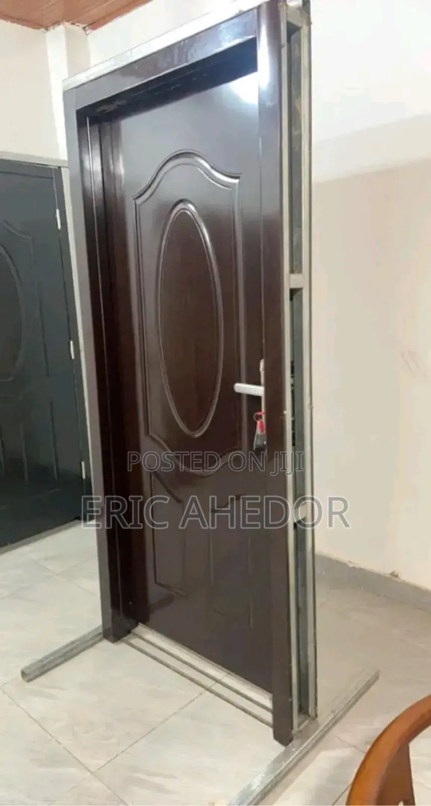 Oval Design Wooden Metal Security Door and Accessories
