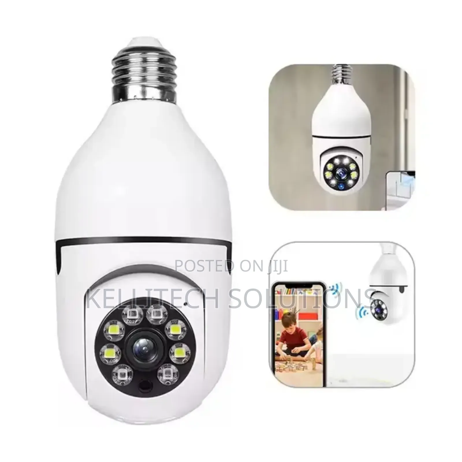 Hd Smart Bulb Cctv Camera With Android, Ios App