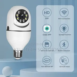 Hd Smart Bulb Cctv Camera With Android, Ios App