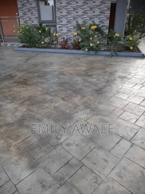 Concrete Stamp With Green Grass