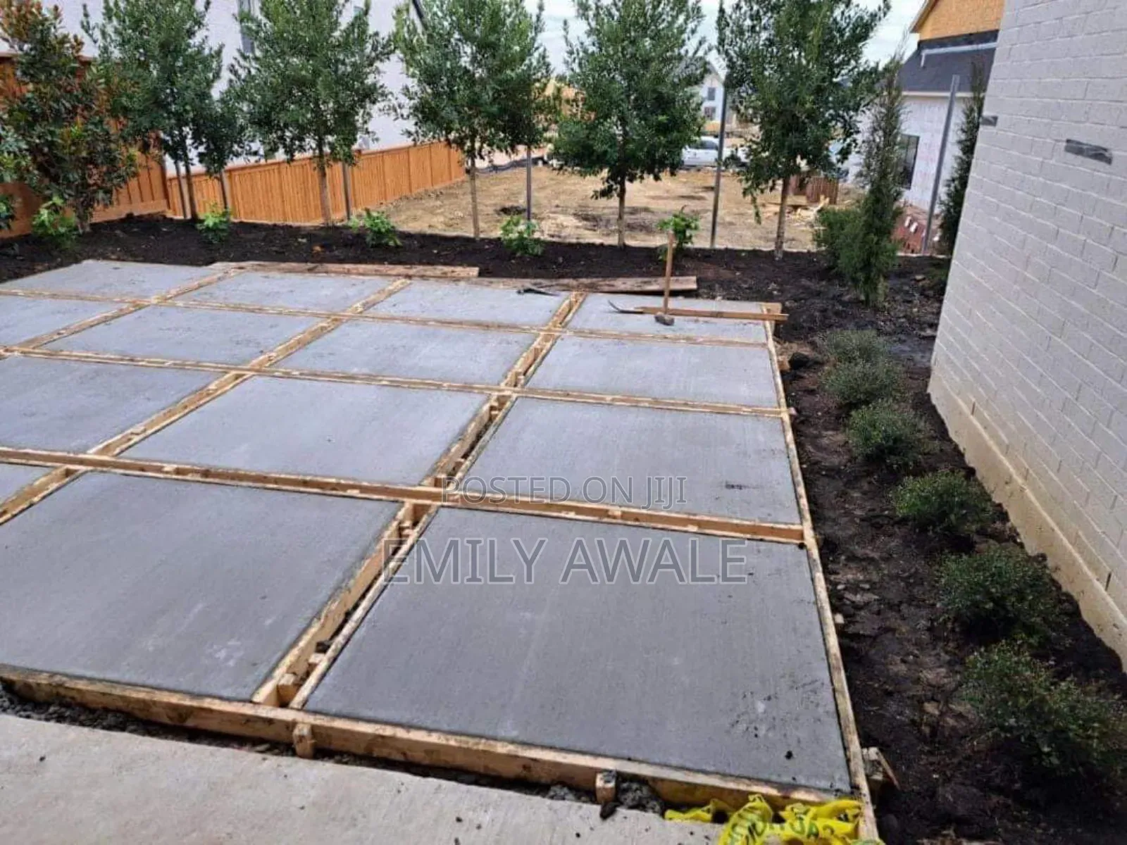Concrete Stamp With Green Grass