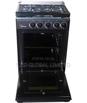 Better MIDEA-4-BURNER-GAS-COOKER-BLACK-MIRROR-GRILL