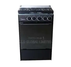 Awesome MIDEA-4-BURNER-GAS-COOKER-BLACK-MIRROR-GRILL