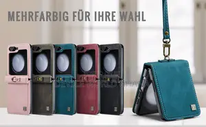 Autspace Leather Case for Samsung Z Flip 7, Z Flip 6 and 5