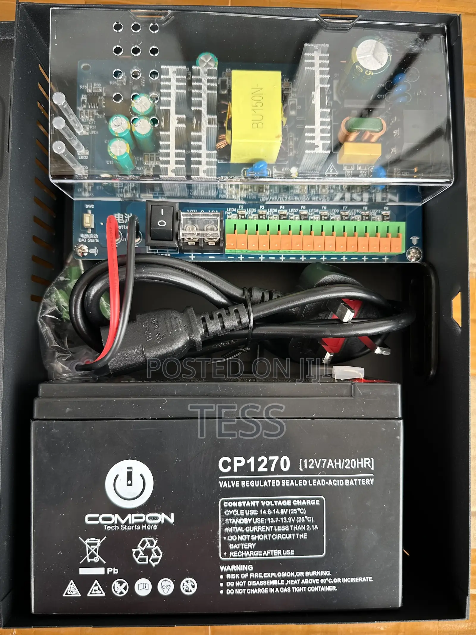 Power Supply CCTV With Backup Battery 10amps Powercable
