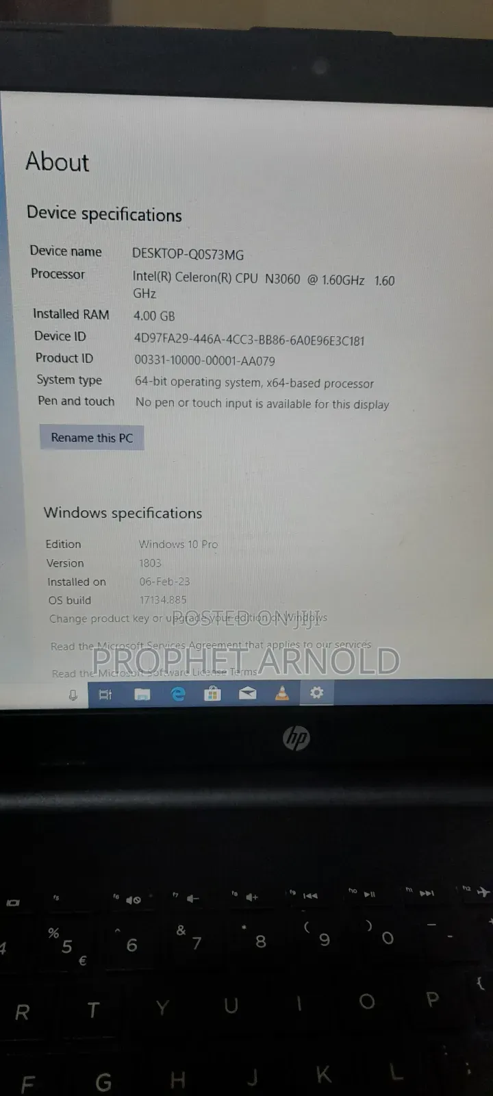 Laptop HP 15 4GB Intel HDD 500GB