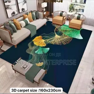 Abstract Golden Leaf 3d Center Carpet for Living Room ( 160/230cm )