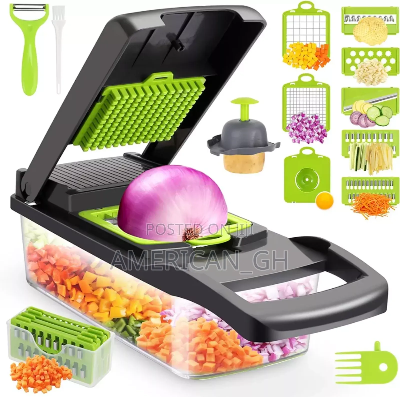 Bralo Multi-Purpose Vegetable Chopper 15 Pieces 7 Blades