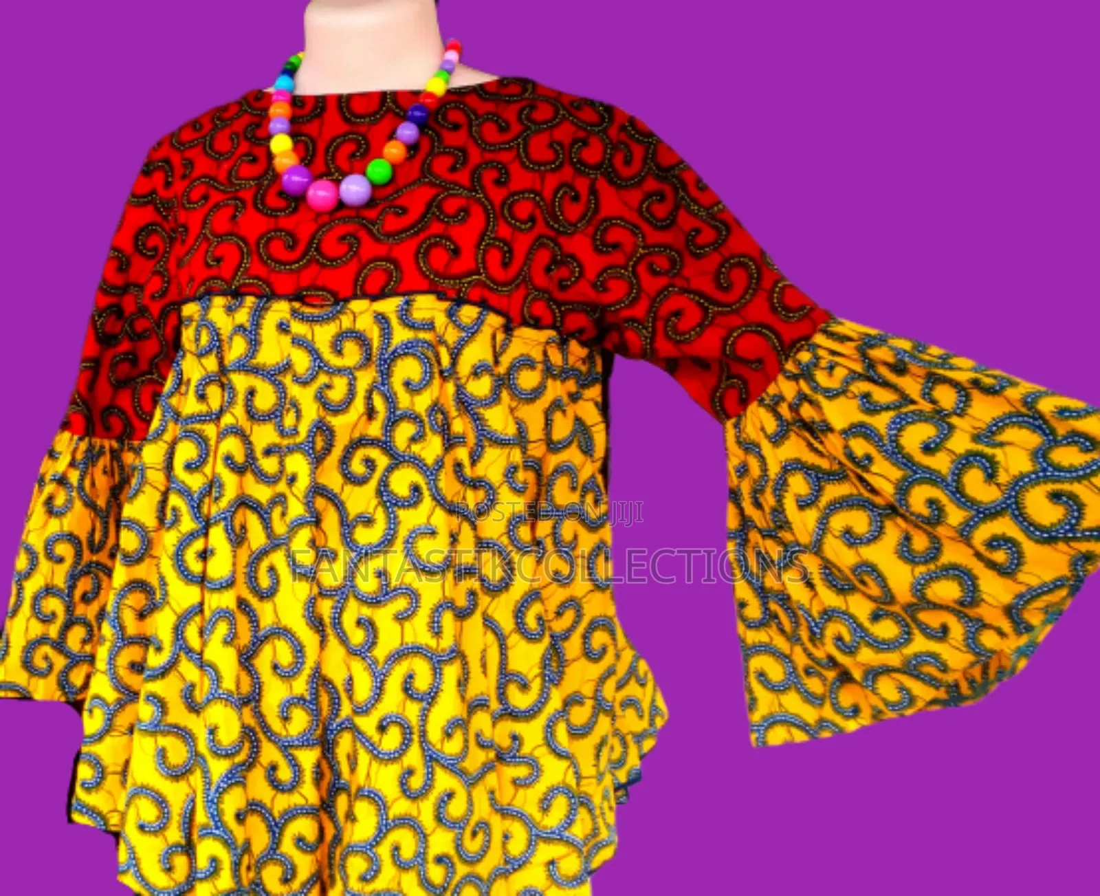 Maxi African Print Top for Maternity