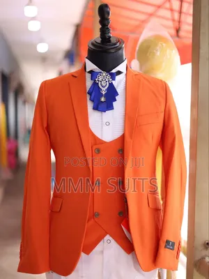 Official 3-Piece Men Suit in Orange Colour