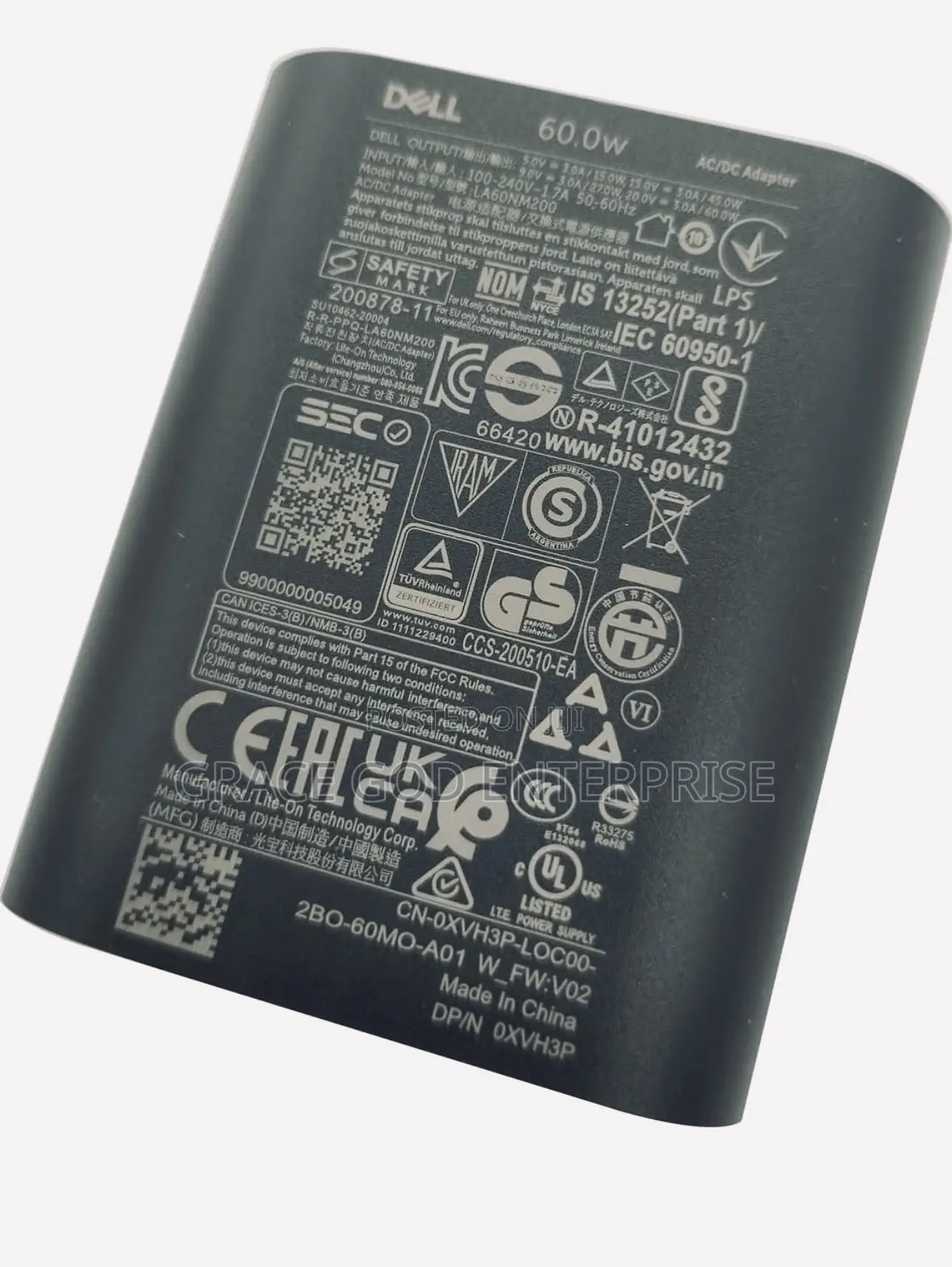 Original Dell 60w Usb-c Gan Ultra Slim Ac Adapter