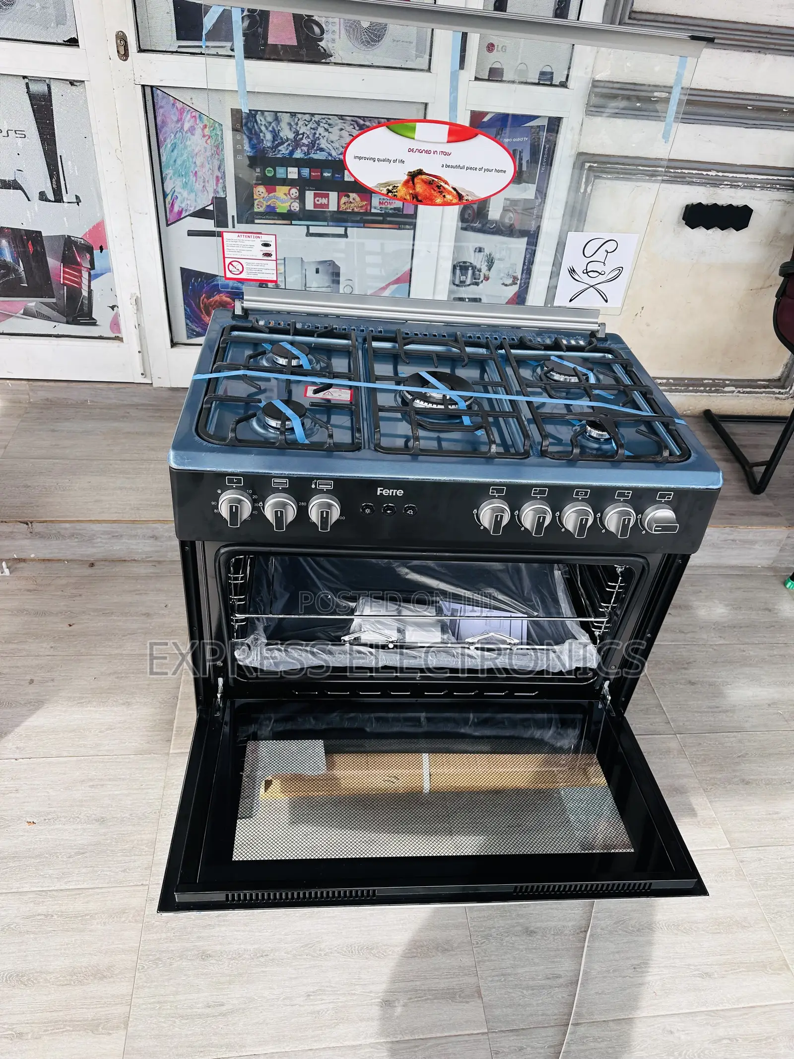 5burner Gas Cooker Oven Grill Rotisserie 60/90