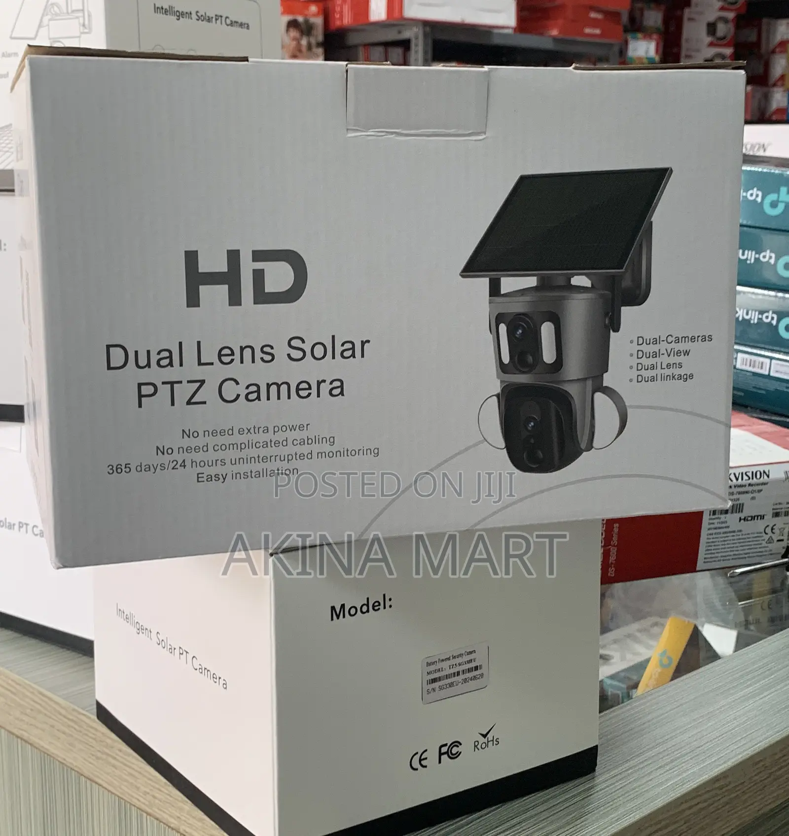 PTZ Solar Camera Two Screens Camera Outdoor Solar