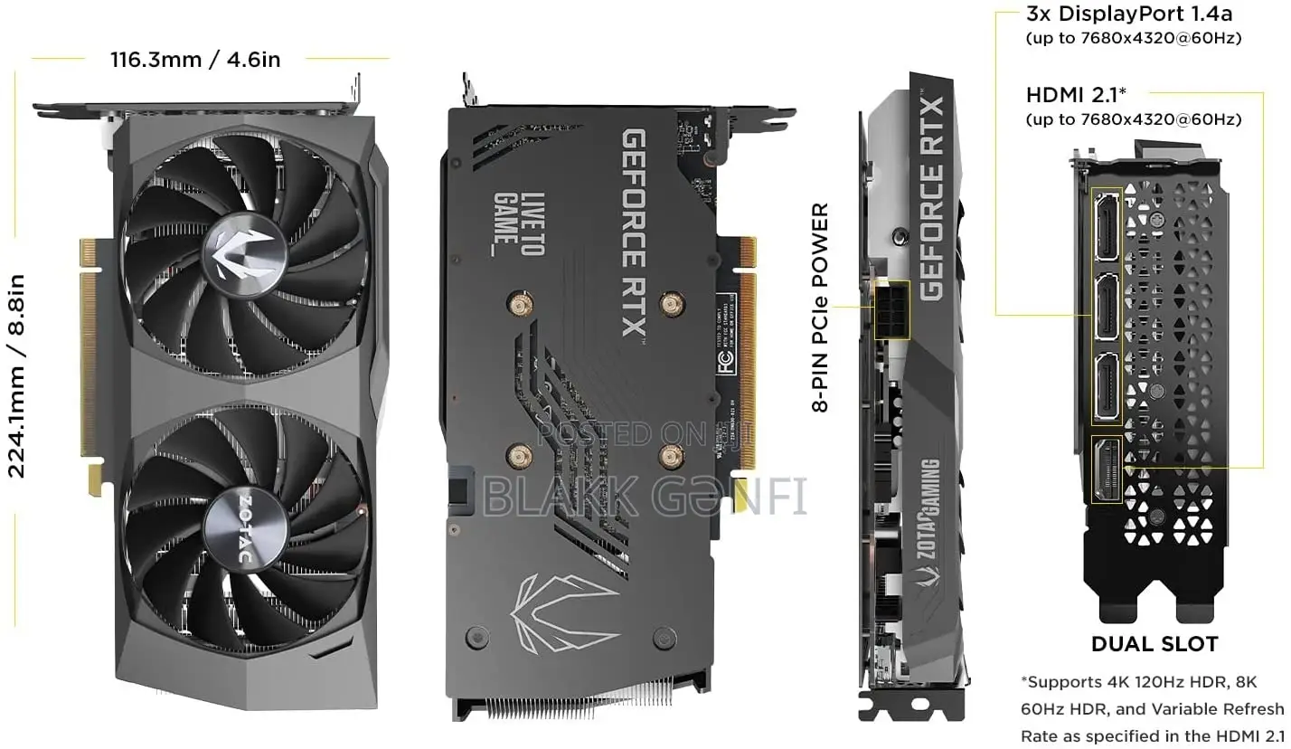 Zotac Gaming Twin Edge RTX 3050 8gb Card