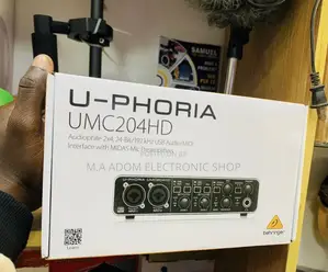 Affordable Behringer U-Phoria UMC204HD USB Audio Interface.