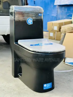 Matte Black Water Closet - Black Toilet Seat - Combined Wc