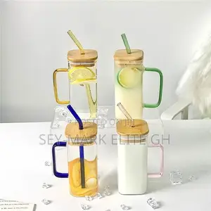 400ml Glass Cup With Bamboo Lid