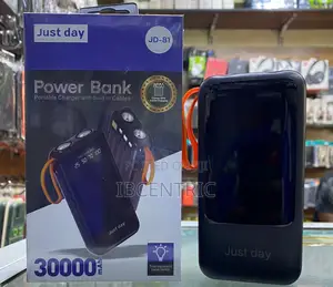 Just Day 30000mah Power Bank With in-Built Cables